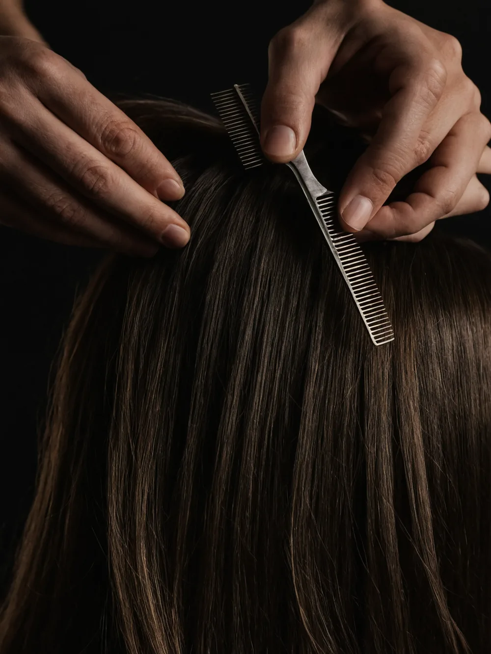 Arbeit am Haar, Detailaufnahme